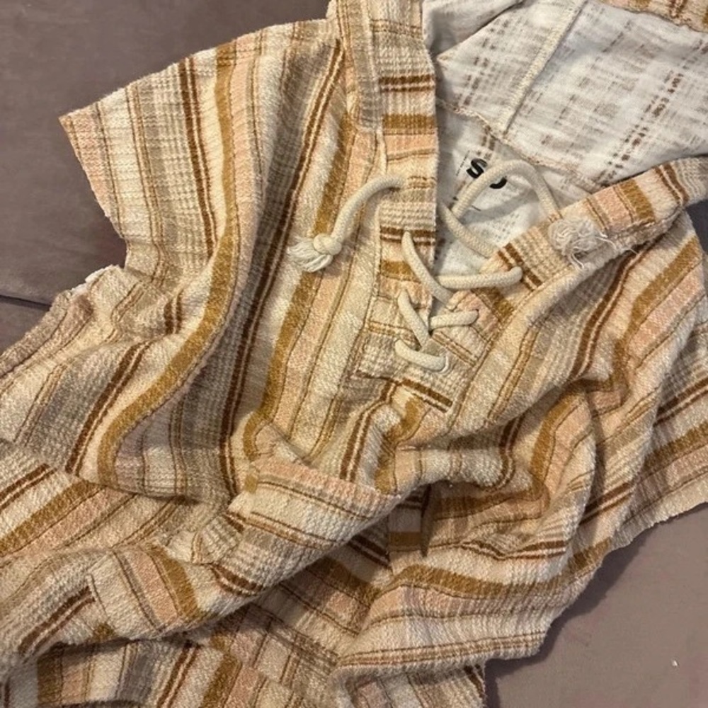 SO Striped Cream and Tan Terry Lounge Joggers